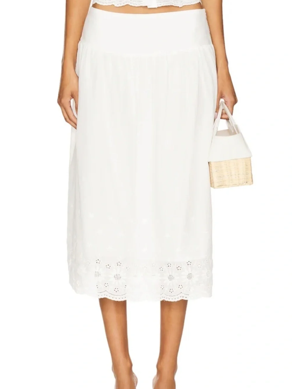 Revolve More to Come Cassandra Eyelet Midi Skirt - Picture 3 of 10